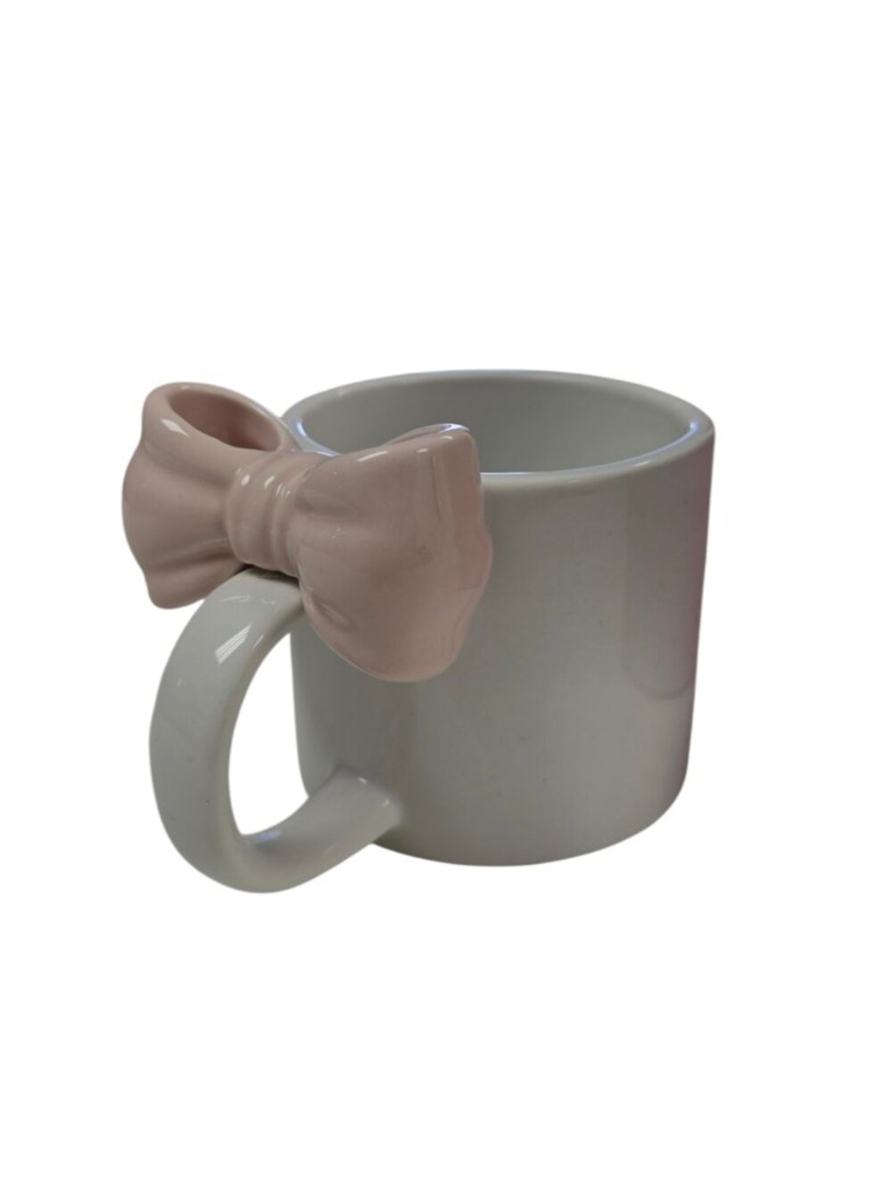 Sports Girl Australia Bow Mug, White, Pink Stoneware, Tea, Coffee
